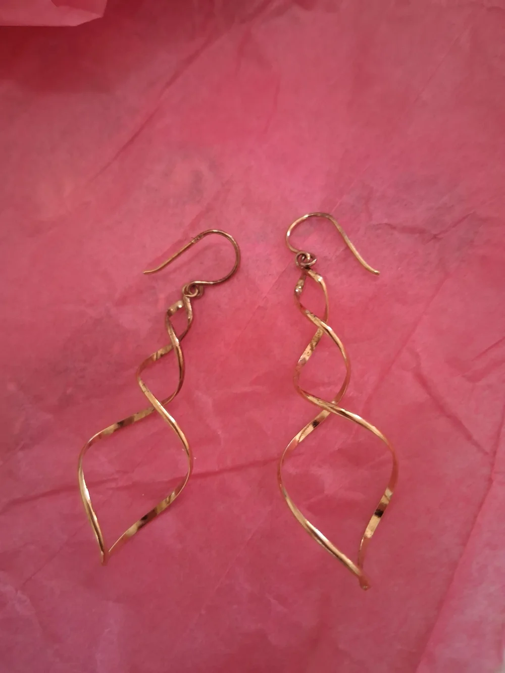 14 K Vintage Gold Twisted Drop Earrings - Elegant Women's Jewelry - Picture 1 of 10